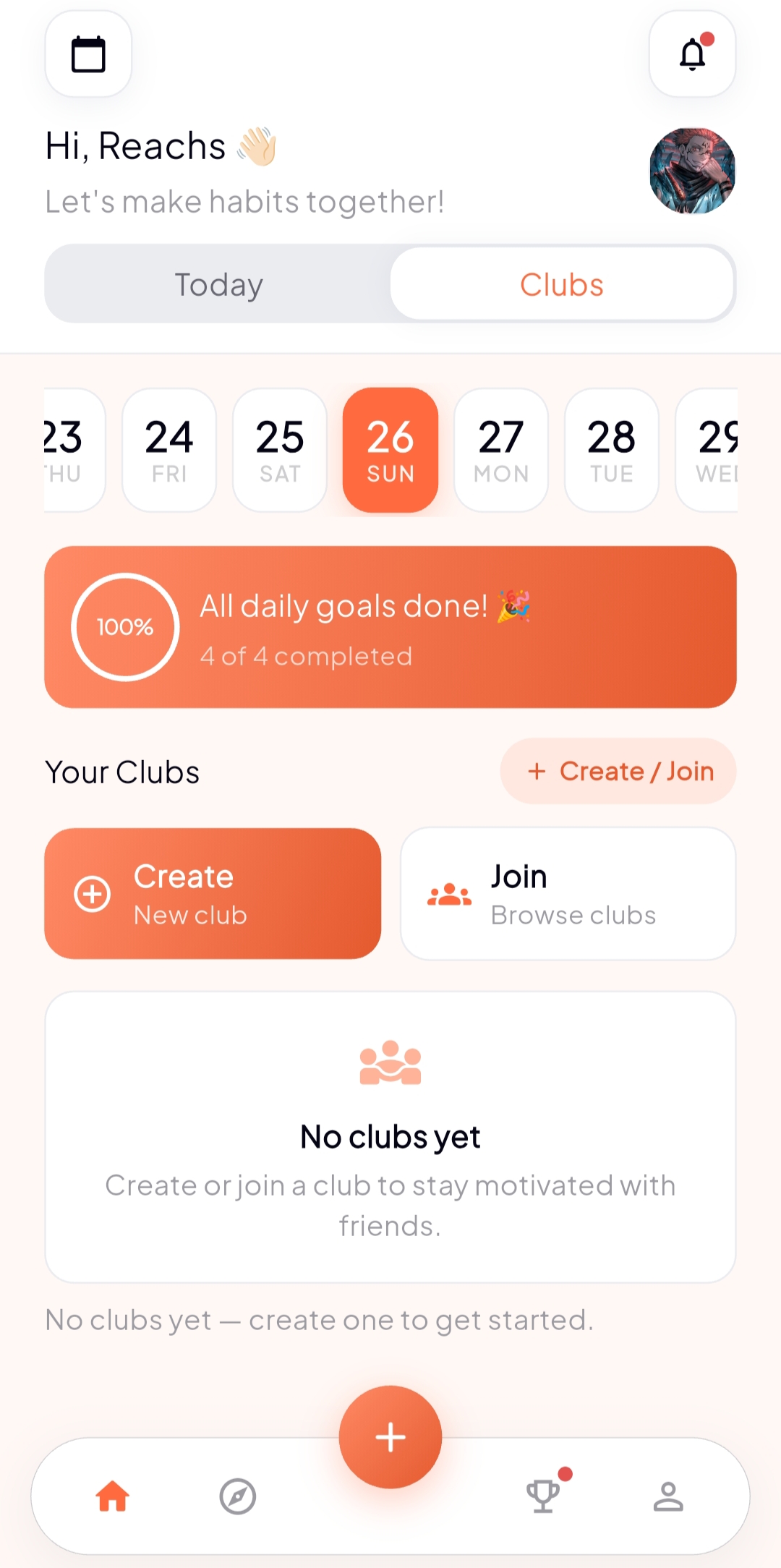 KYOTO Habit Clubs screen